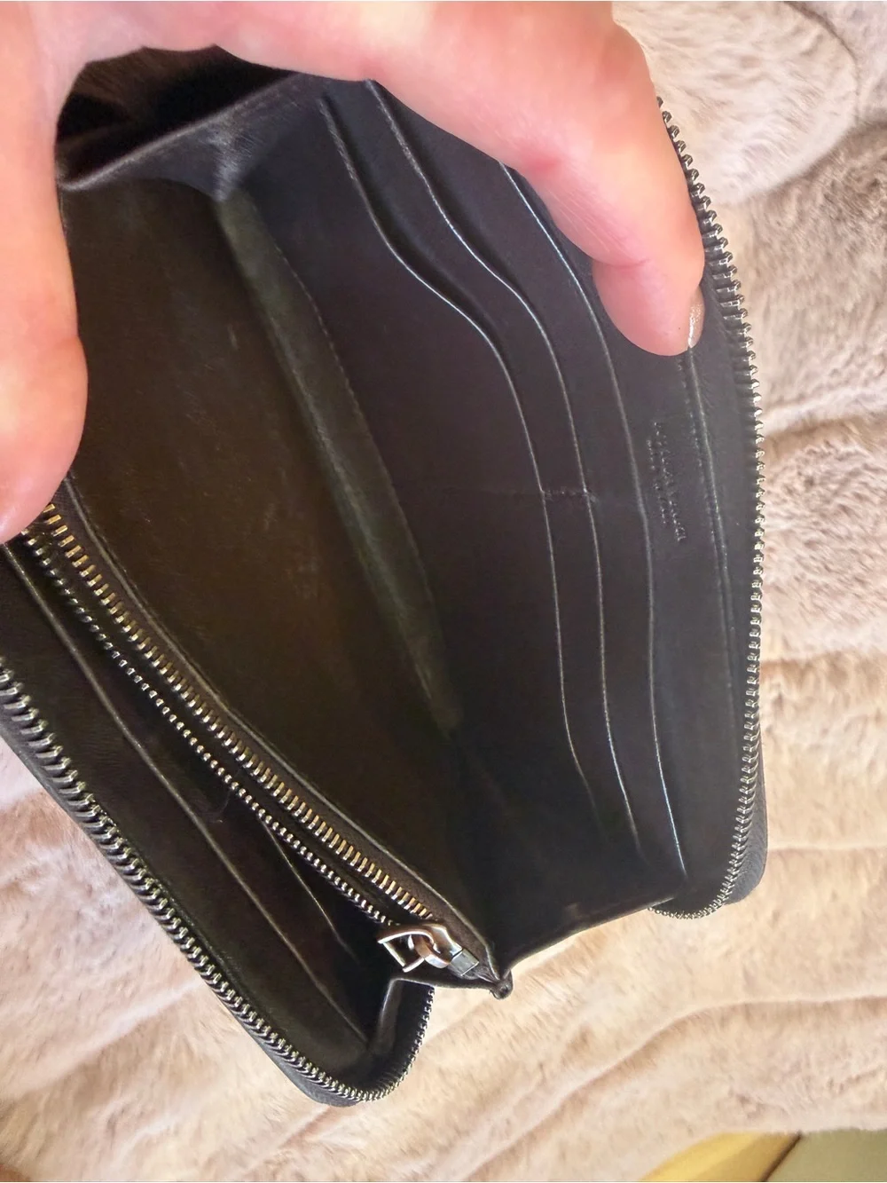 Bottega Veneta Brown Intrecciato Zip Wallet